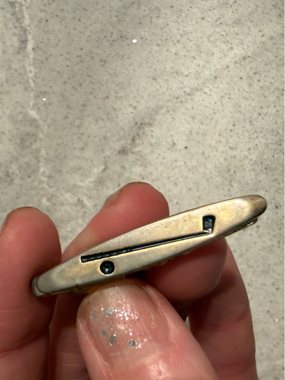 Vintage swank 1960s golf etched Brushed Brass tie Bar 
Clip money clip